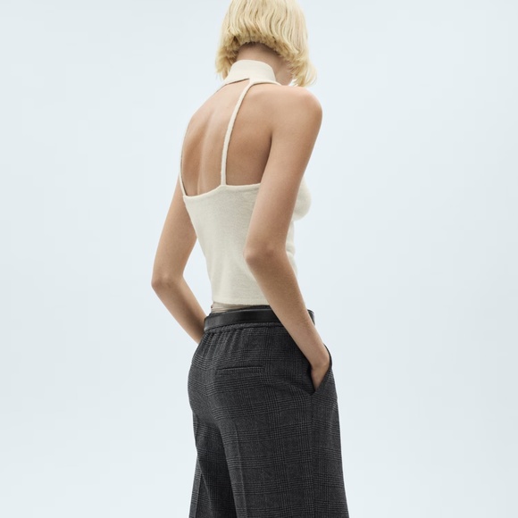 Mango OPEN BACK KNITTED TOP, Ivory, Size M, NWT - Picture 2 of 11